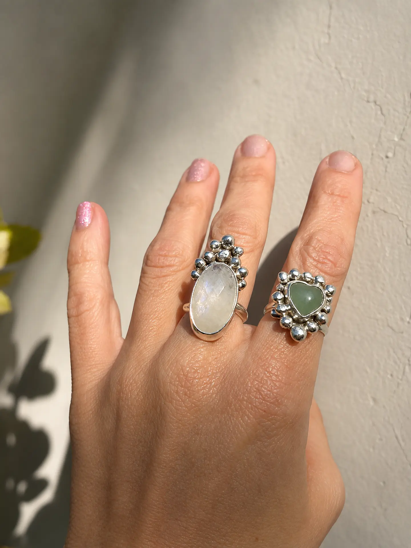Anillo Corazón de Aventurina Verde · Plata 950. Hecho a mano 2