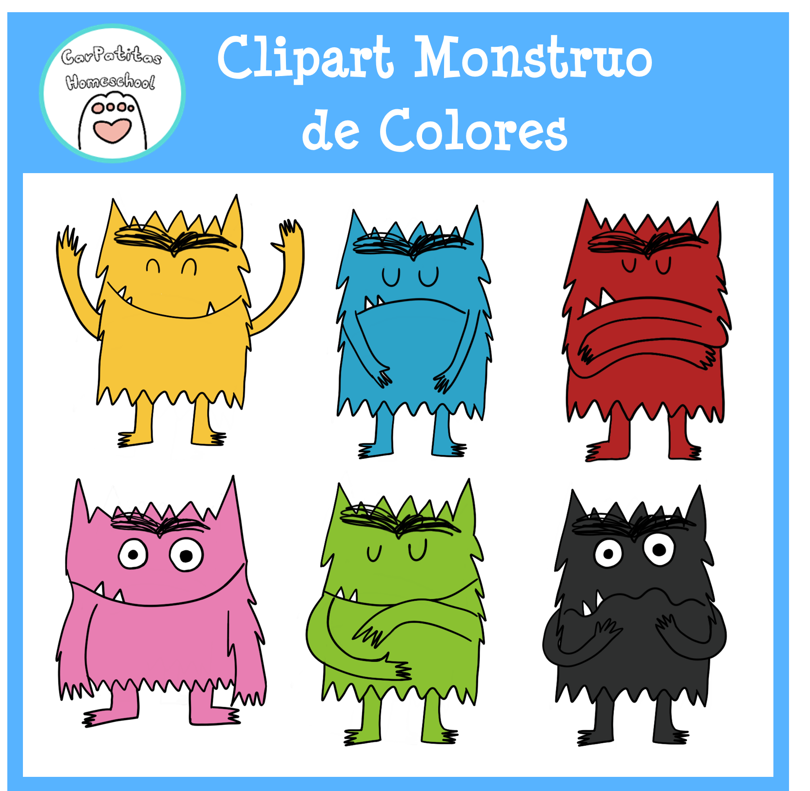 Clipart Monstruo de Colores Ilustraciones