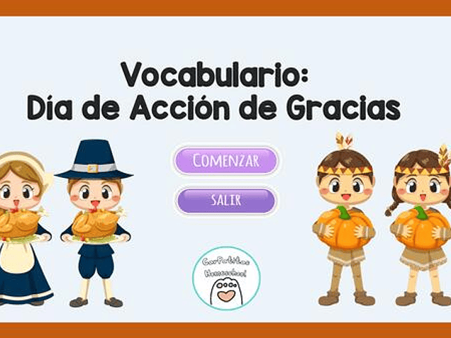 Vocabulario en Español: Día de Acción de Gracias | Thanksgiving Vocabulary