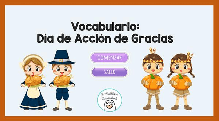 Vocabulario en Español: Día de Acción de Gracias | Thanksgiving Vocabulary