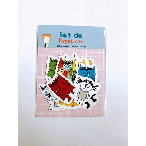 Set Mini Stickers Monstruo de Colores