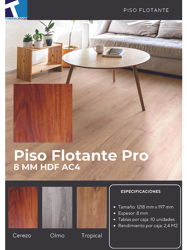 Piso Flotante Profloor Color Olmo 2