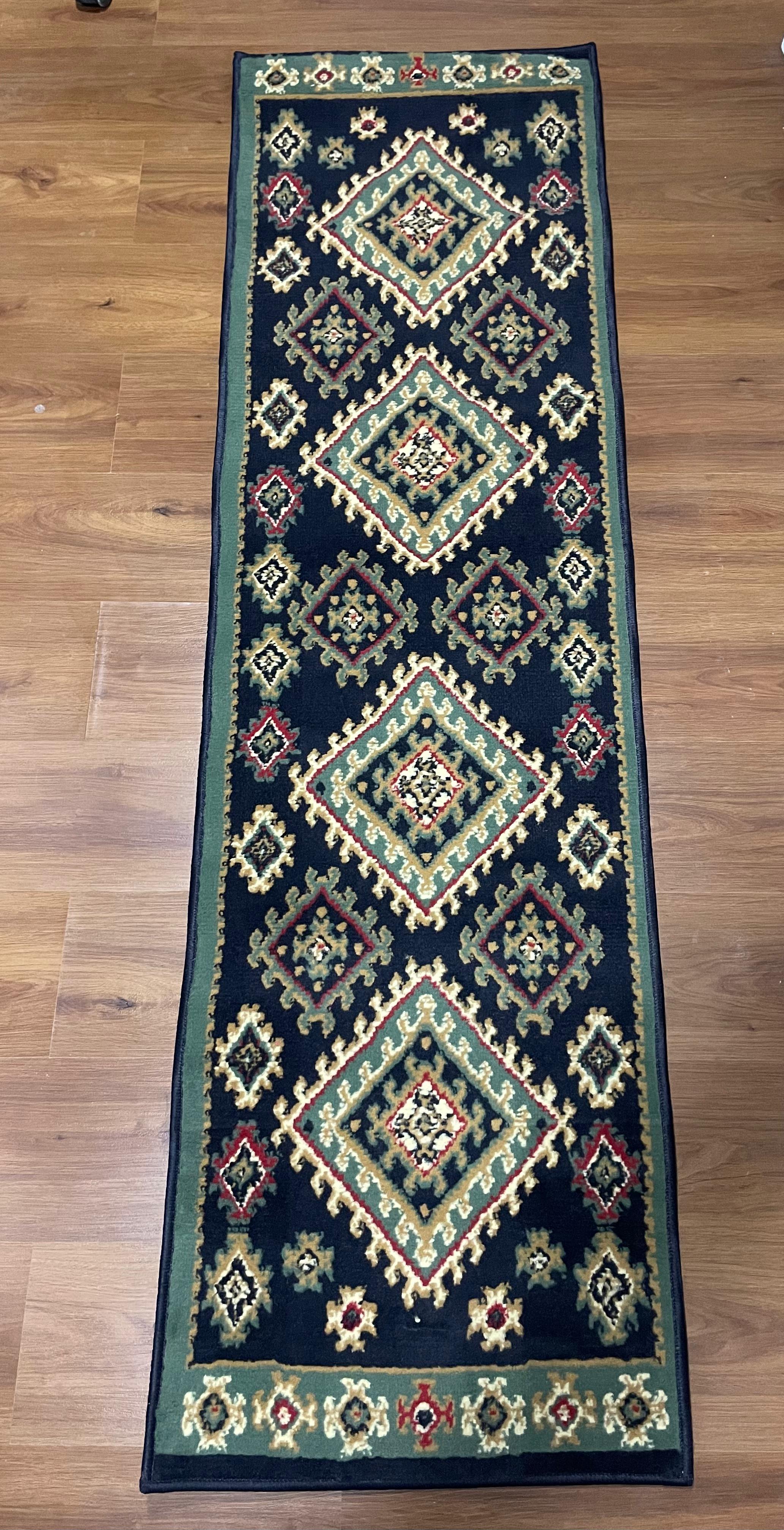 Premium - Handloom Fringes - Verde Claro, Alfombras De Pasillo 80 X 300 Cm Alfombra De