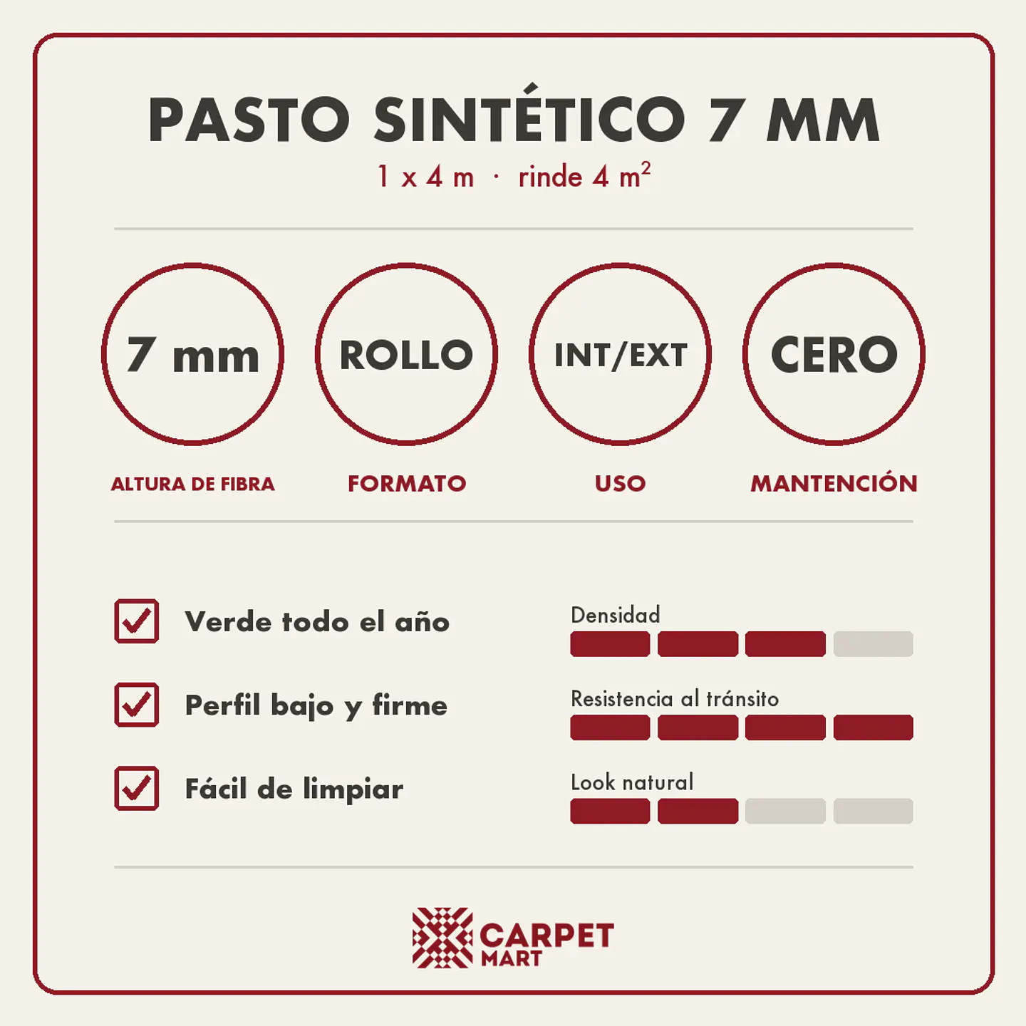 Pasto Sintético 7 mm 4
