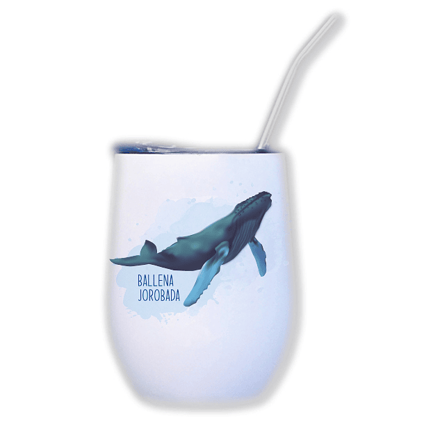 Vaso Térmico para Mate, Ballena Jorobada, Fauna Chilena 