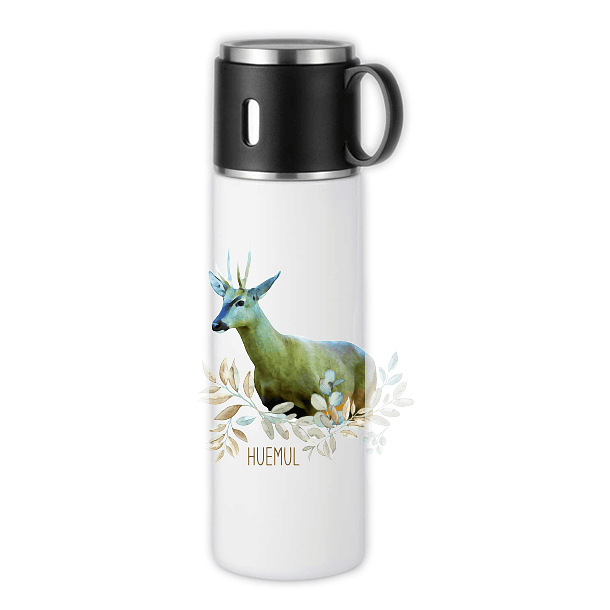 Termo con taza (tapa), Huemul, Fauna Chilena 