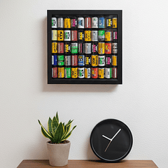 Cuadro decorativo con rollos de fotos