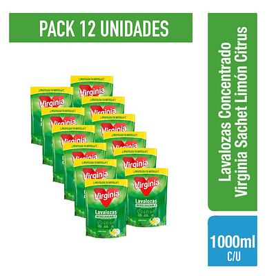 Pack 12 Lavalozas Virginia Biodegradable 1 Litro