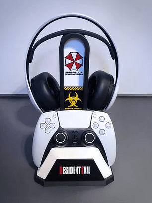 Soporte PS5 para Auriculares y Control – Resident Evil Umbrella Corp 3D