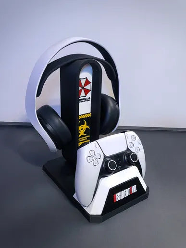 Soporte PS5 para Auriculares y Control – Resident Evil Umbrella Corp 3D 2