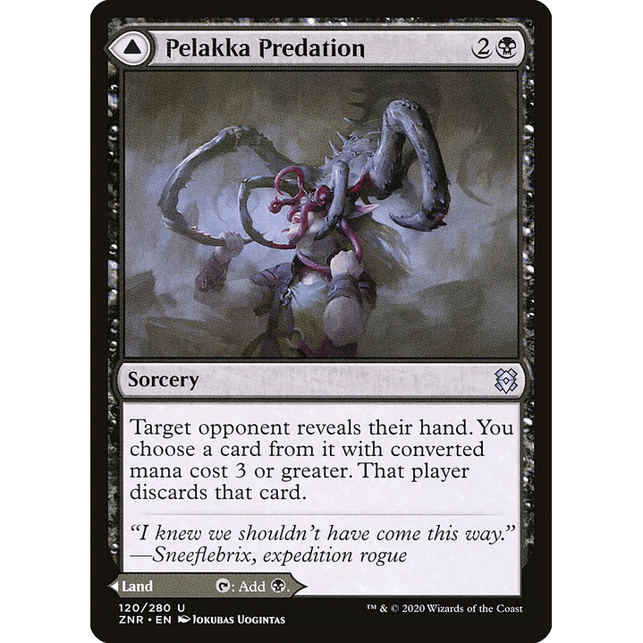 Pelakka Predation // Pelakka Caverns | Español | NM | ZNR 1