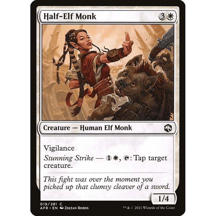 Half-Elf Monk | Inglés | NM | AFR 1