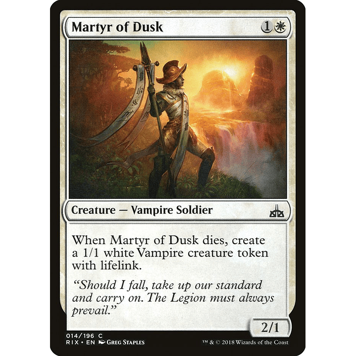 Martyr of Dusk | Español | NM | RIX 1