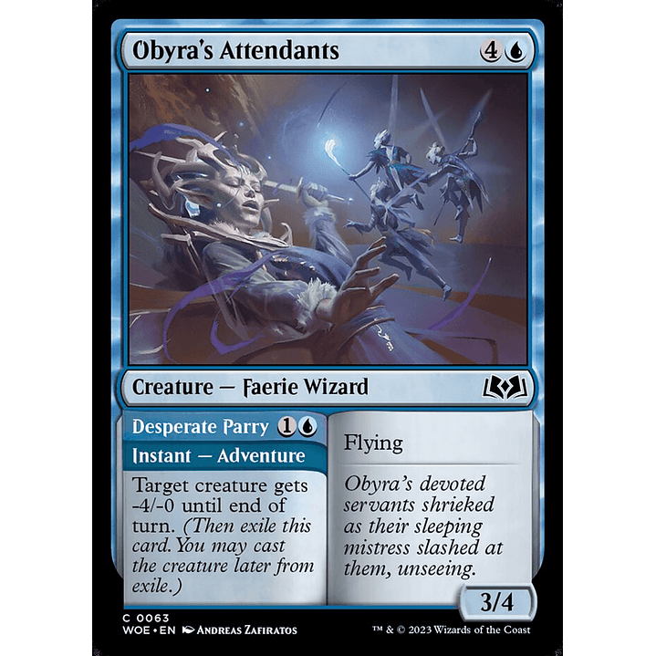 Obyra's Attendants // Desperate Parry (foil) | Inglés | NM | WOE 1