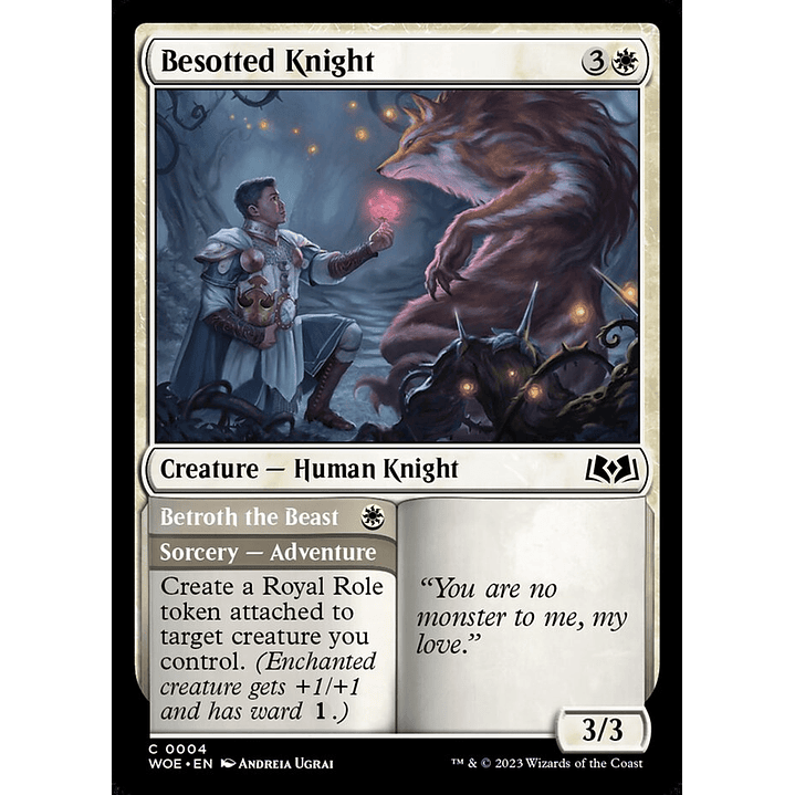 Besotted Knight // Betroth the Beast (foil) | Inglés | NM | WOE 1