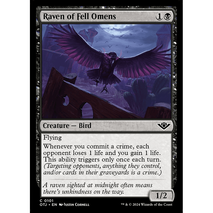 Raven of Fell Omens (foil) | Español | NM | OTJ 1