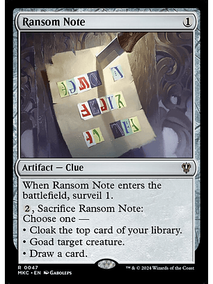 Ransom Note | Inglés | NM | MKC