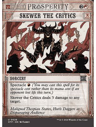 Skewer the Critics (Showcase) | Inglés | NM | OTP