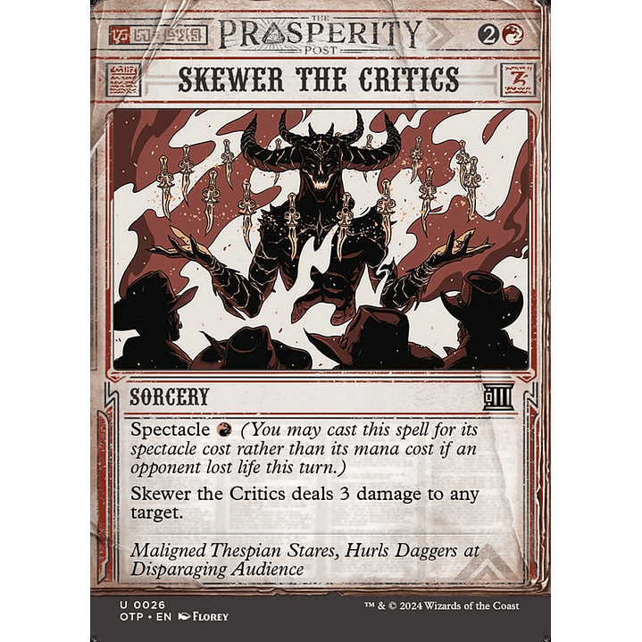 Skewer the Critics (Showcase) | Inglés | NM | OTP 1