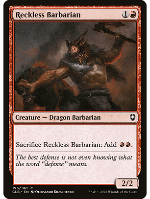 Reckless Barbarian | Inglés | NM | CLB