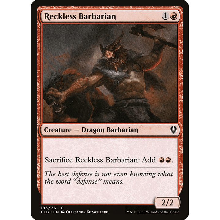 Reckless Barbarian | Inglés | NM | CLB 1