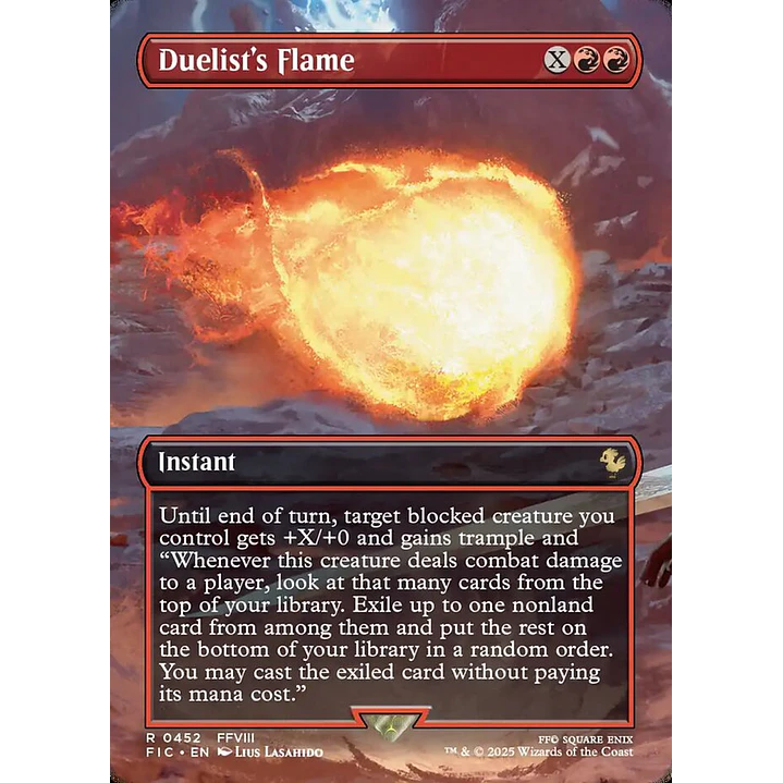Duelist's Flame (Borderless foil) | Español | NM | FIC 1
