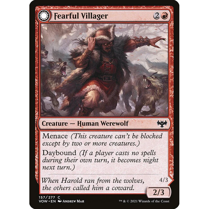 Fearful Villager // Fearsome Werewolf | Inglés | NM | VOW 1