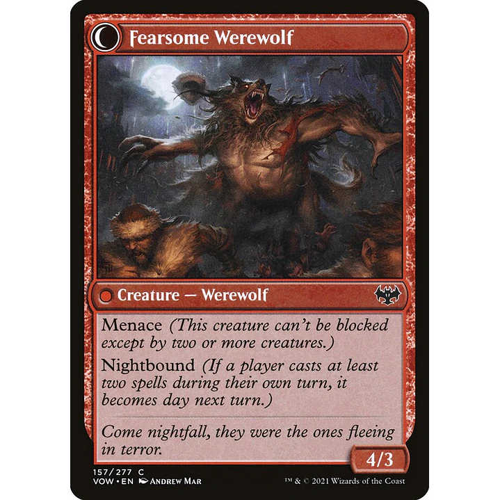 Fearful Villager // Fearsome Werewolf | Inglés | NM | VOW 2