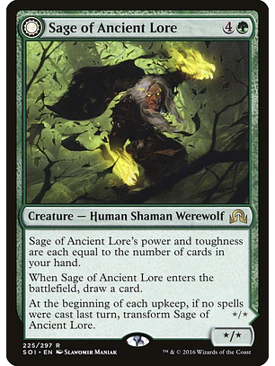Sage of Ancient Lore // Werewolf of Ancient Hunger | Español | NM | SOI