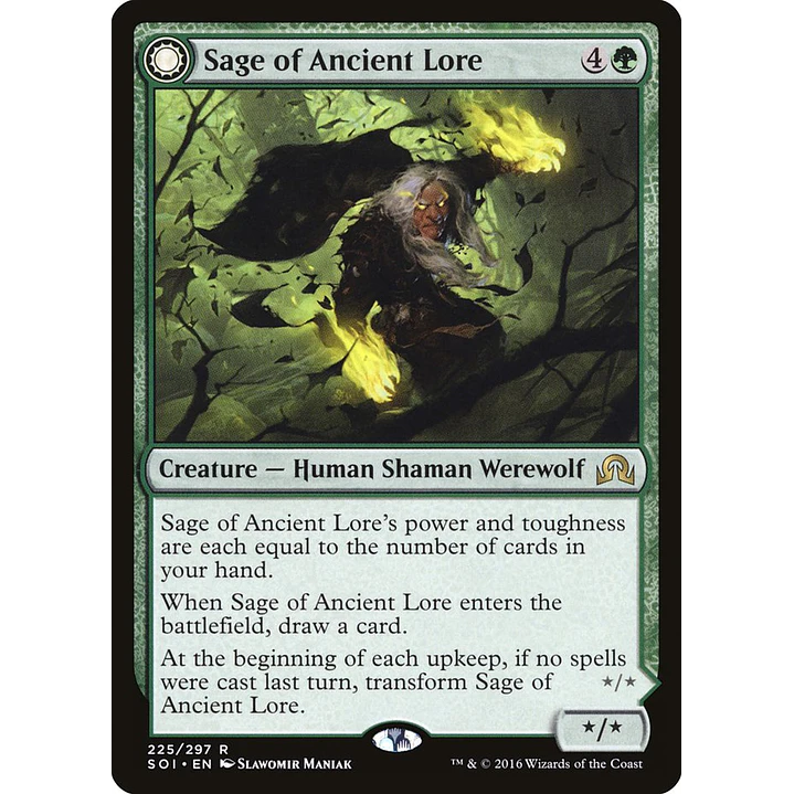 Sage of Ancient Lore // Werewolf of Ancient Hunger | Español | NM | SOI 1