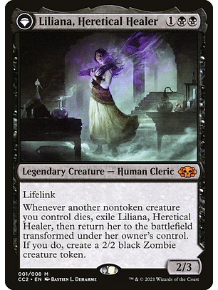 Liliana, Heretical Healer // Liliana, Defiant Necromancer | Inglés | NM | CC2