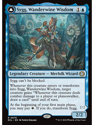 Sygg, Wanderwine Wisdom // Sygg, Wanderbrine Shield (foil) | Español | NM | ECL