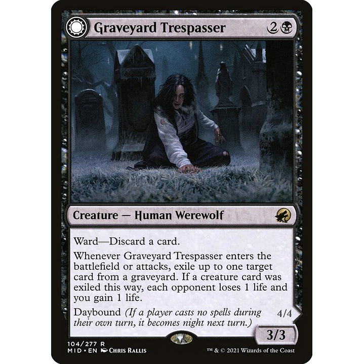 Graveyard Trespasser // Graveyard Glutton | Español | NM | MID 1
