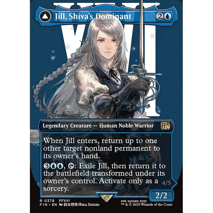 Jill, Shiva's Dominant // Shiva, Warden of Ice (Borderless foil) | Inglés | NM | FIN 1