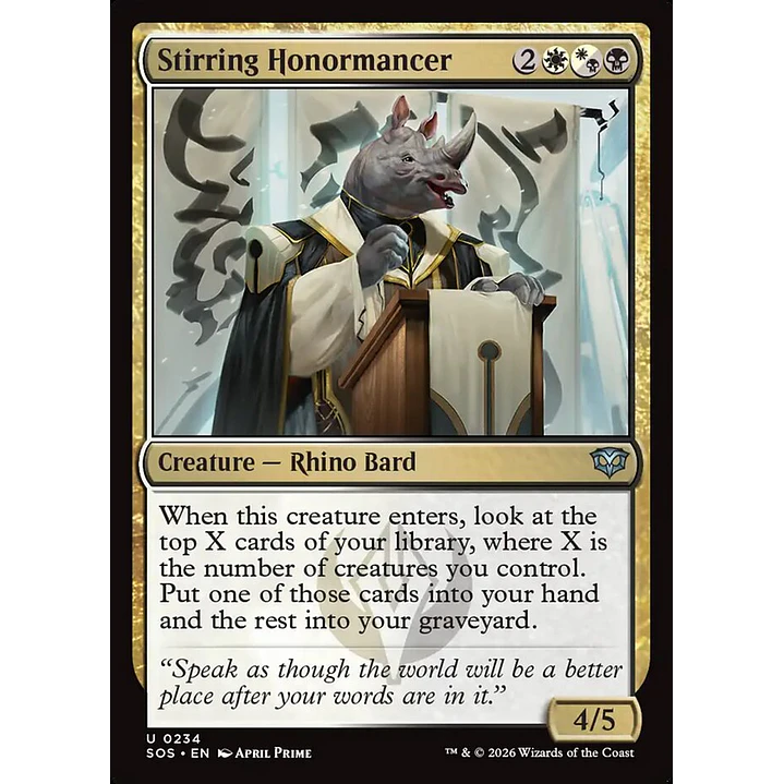 Stirring Honormancer | Inglés | NM | SOS 1