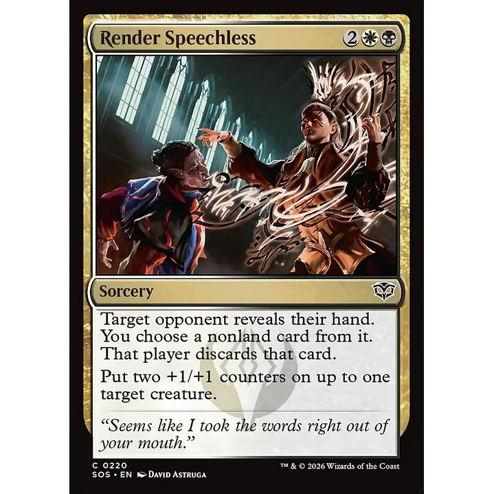 Render Speechless | Inglés | NM | SOS 1