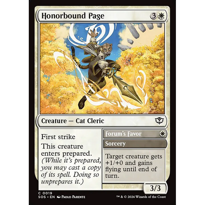 Honorbound Page // Forum's Favor | Inglés | NM | SOS 1