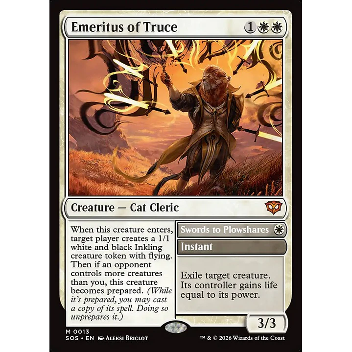 Emeritus of Truce // Swords to Plowshares | Inglés | NM | SOS 1