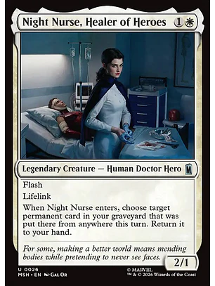 Night Nurse, Healer of Heroes | Español | NM | MSH