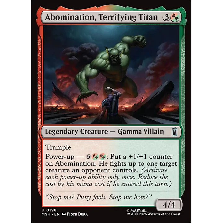 Abomination, Terrifying Titan | Español | NM | MSH 1