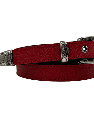 CINTURON DE CUERO YURI rojo #90