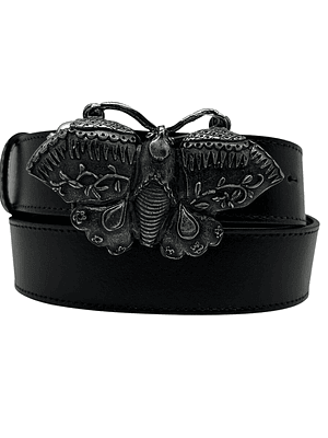 CINTURON DE CUERO BUTTERFLY negro