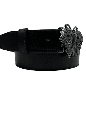 CINTURON DE CUERO BUTTERFLY negro