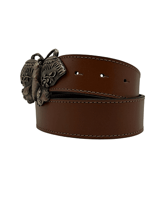 CINTURON DE CUERO BUTTERFLY caramelo