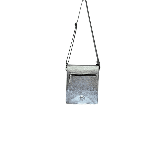 Morral de cuero YANIS plata