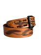 Cinturón de cuero AKSEL camel - Miniatura 3