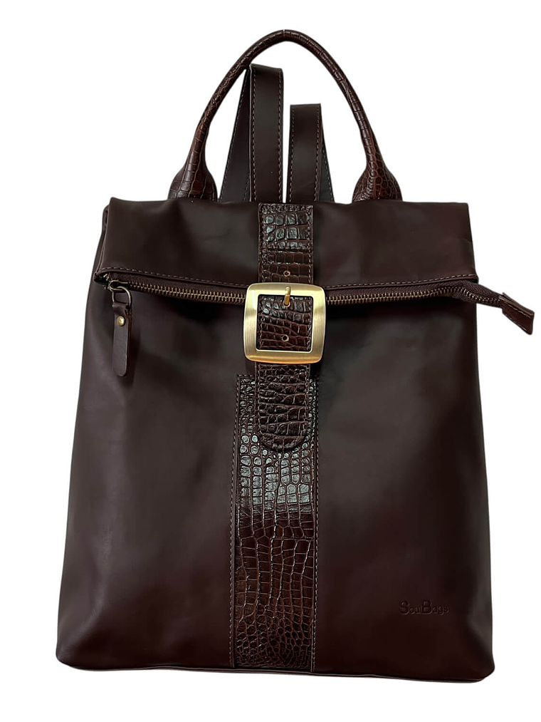 Mochila Cartera de cuero CINDY choco 1