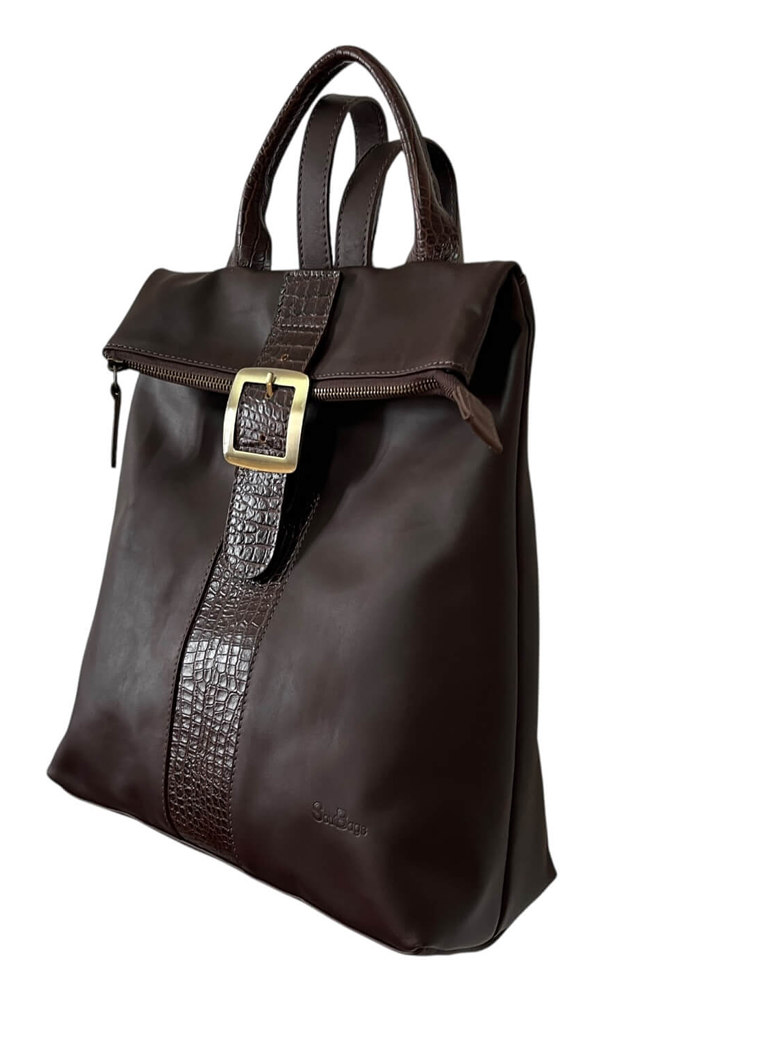 Mochila Cartera de cuero CINDY choco 2