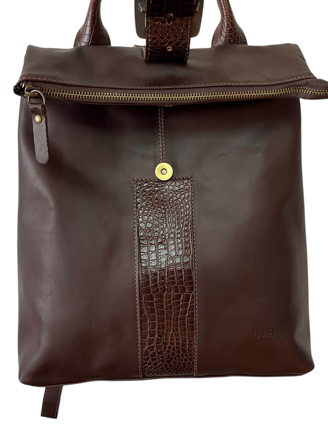 Mochila Cartera de cuero CINDY choco 3