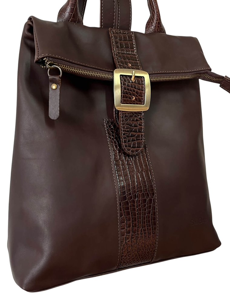 Mochila Cartera de cuero CINDY choco 7